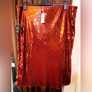 Super High waisted Sequined Midi Skirt Size XL